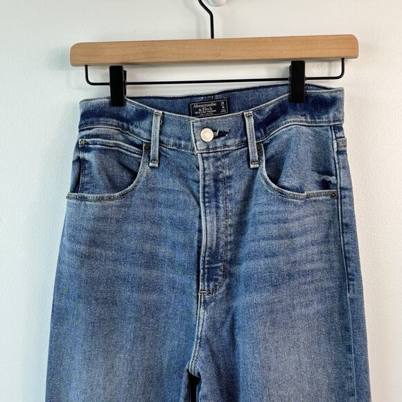 Abercrombie Fitch Womens Jeans 28 Blue Flared 70's inspired Vintage High Rise - Picture 3 of 9